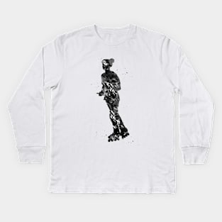 Roller skating girl Kids Long Sleeve T-Shirt